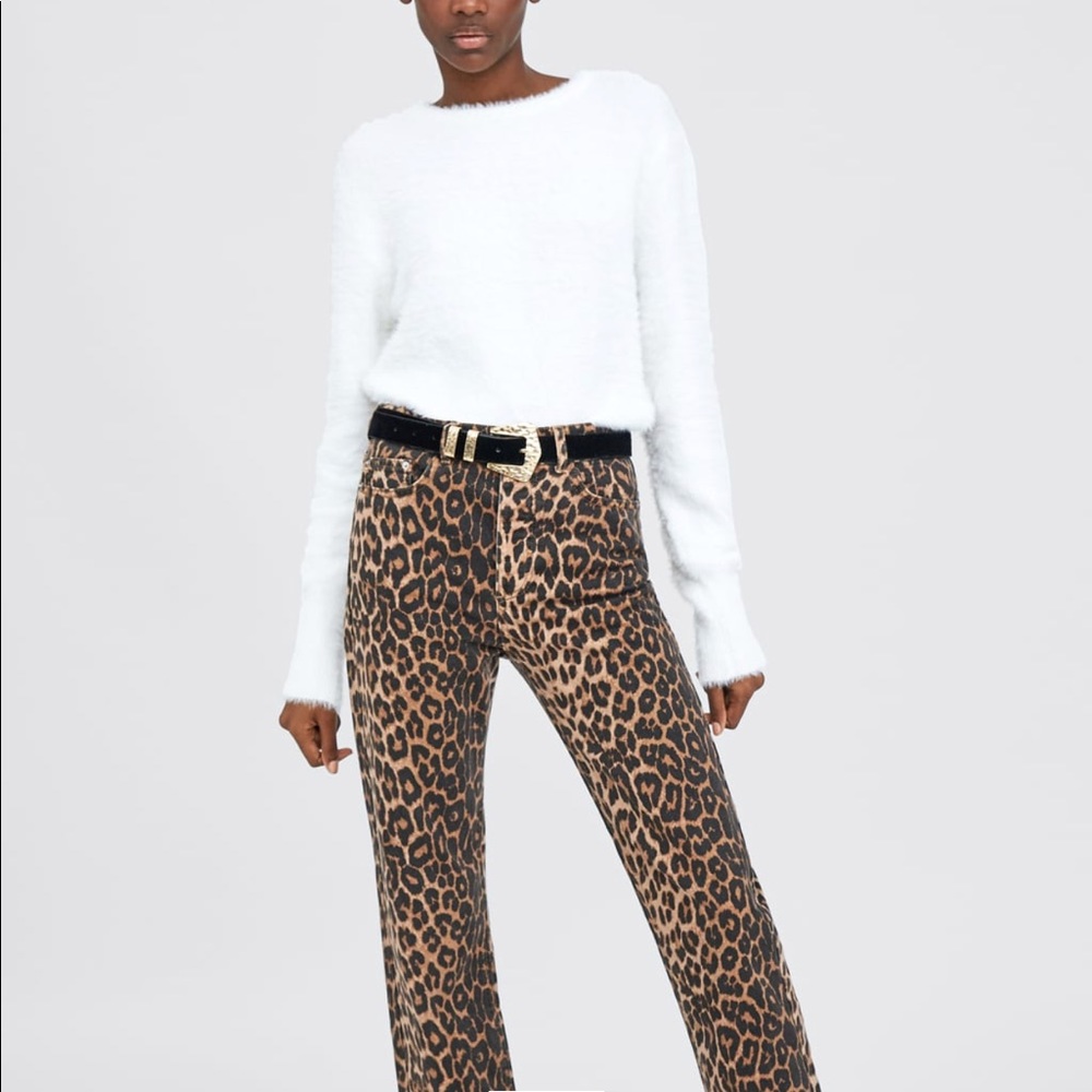Zara animal print jeans